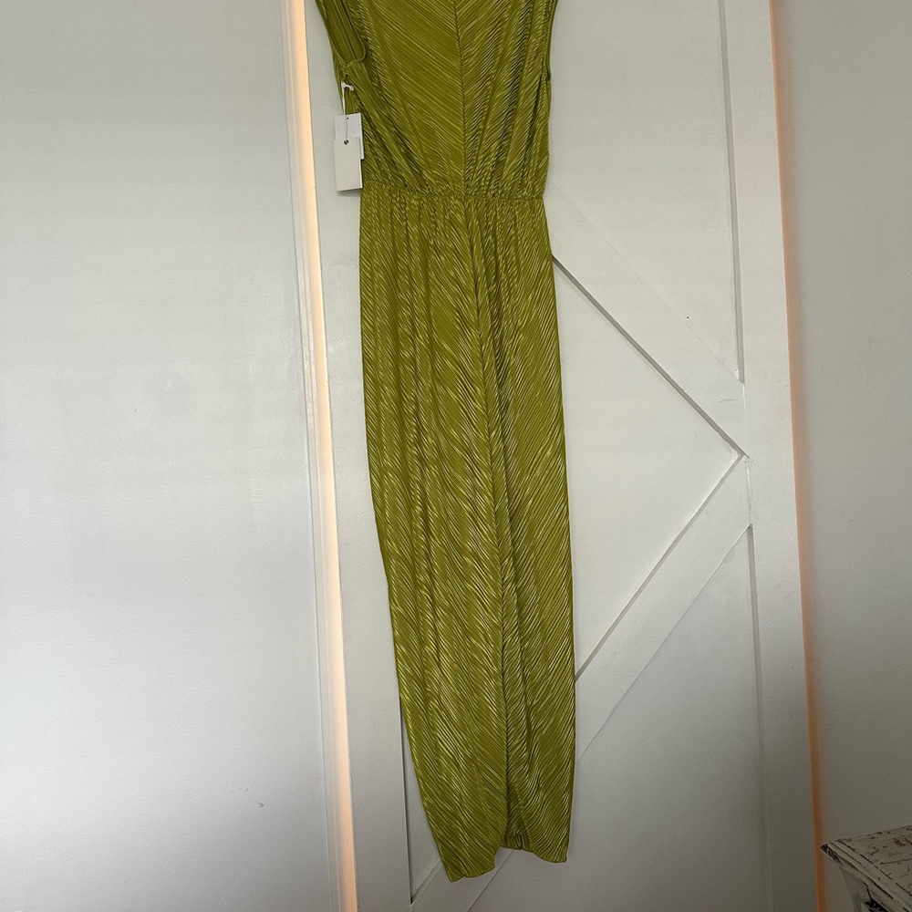 Good American Green Sleeveless V-Neck Gown